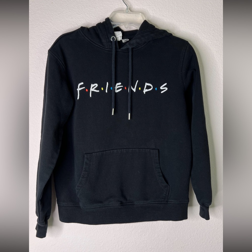 H & M Warner Brothers Unisex FRIENDS Black Hoodie SZ XS